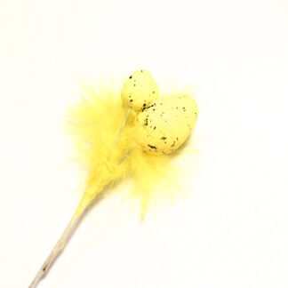 Easter egg x3 yellow on stick 12cm