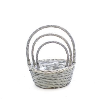 Hengselmand wilg grijs D33 H13/38 B25 + D27 H12/32 B19 + D20 H9,5/26 B14,5cm SET/3