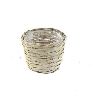 Mand pot wilg grijs rond D21 H17 B15cm
