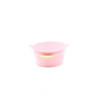 Zink roze met hengsel rond D21 H10 B17cm