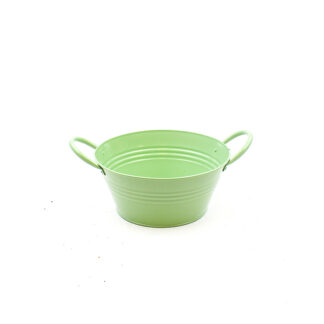 Zink teil groen met oren rond D22 H10 B15cm