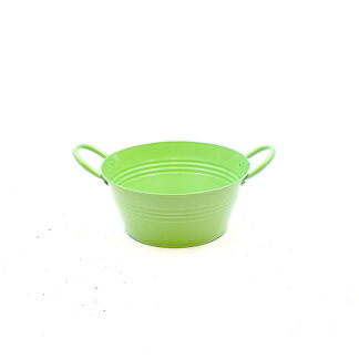 Zink teil groen met oren rond D24 H11 B17cm