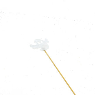 Spook vilt 7x6cm wit op steker 20cm (160.0063)