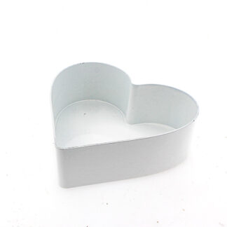 Plastic planter wit glimmend hart 21x21 H7,2cm