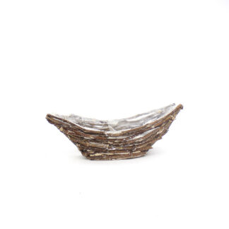 Mand wijntakken wilg bruin whitewash boot 42x18,5 H9/18cm