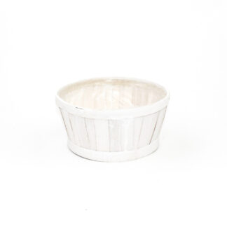 Bamboe rond wit (S) D21,5 H11cm