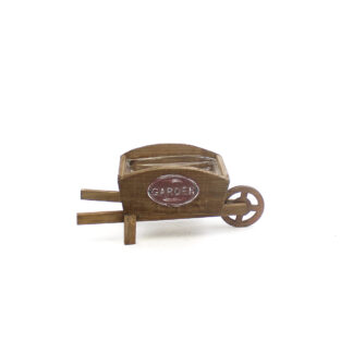 Kruiwagen bruin/grijs met embleem "Garden" T19,5x14,5 H15 tot. lengte: 36cm