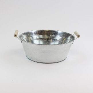 Zink naturel rond D29 H11 B22cm