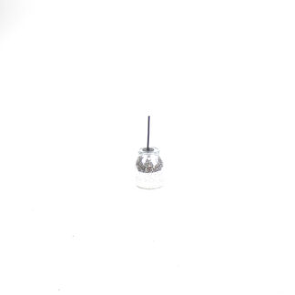 Glas ei antiek zilver D6 H8 op steker 7,5cm