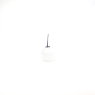 Ronde glasbal melk wit D10 H8 op steker 7,5cm