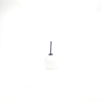 Ronde glasbal melk wit D10 H8 op steker 7,5cm