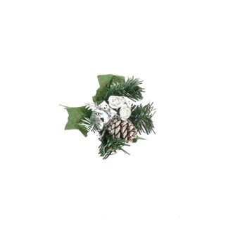 Toef kerst met cadeau D10cm wit op steker 12cm (PP-95001199)