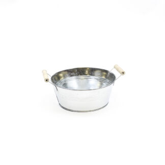 Zink naturel rond D22 H9 B17cm