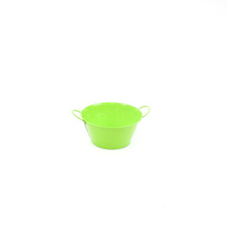 Zink rond met oren groen D18,5 H9 B12cm
