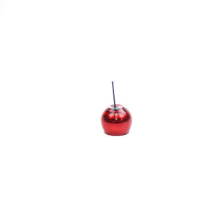 Ronde glasbal antiek rood D10 H8 op steker 7,5cm