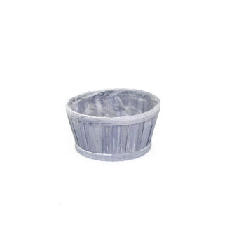 Bamboe rond grijs (S) D21,5 H11cm