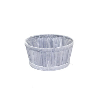 Bamboe rond grijs (M) D23 H11,5cm