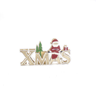 Hout XMAS met boom en kerstman kleur