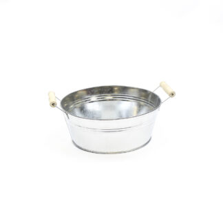Zink naturel rond D25 H10 B20cm