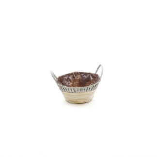 Mand grijs wit met oren rond D23 H11 B14cm