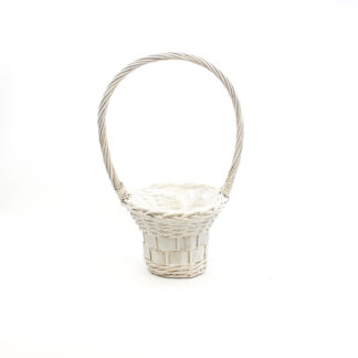 Hengselmand wilg/spaanhout wit rond D20 H15/41 B12cm