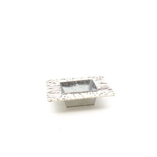 Plateau vierkant met wilg wit 25x25 H7cm