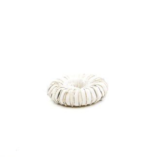 Wiel spaanhout met mais touw wit D28 H8cm