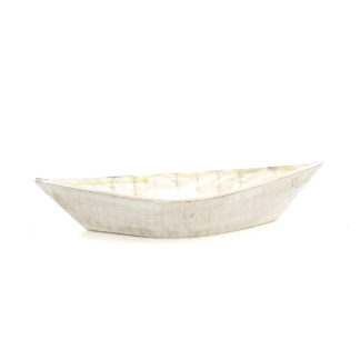 Houten boot wit 56x17 H11,5cm