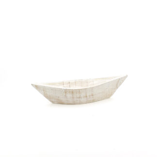 Houten boot wit 45x14 H9/11cm
