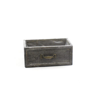 Houten lade rechthoek grijs 23x13cm