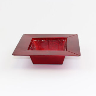 Plateau ijzer vierkant rood D25/14cm