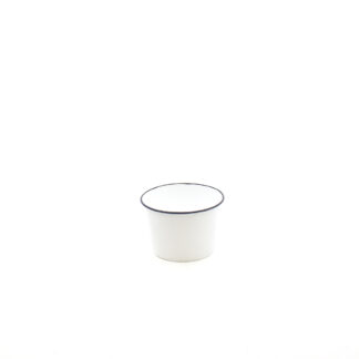 Zinken teil wit met zwarte rand D14 H9 B10,5cm