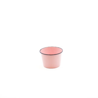 Zinken teil roze met zwarte rand D14 H9 B10,5cm