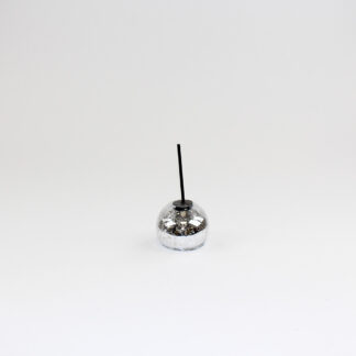 Ronde glasbal antiek zilver D6,5 op steker 7,5cm