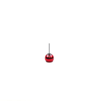 Ronde glasbal antiek rood D6,5 H5,5 op steker 7,5cm