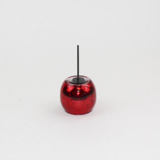 Ronde glasbal antiek rood D8 H7 op steker 7,5cm