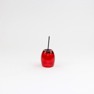Ronde glas ei rood D6 H8 op steker 7,5cm