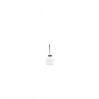 Ronde glasbal melk wit D6,5 H5,5 op steker 7,5cm