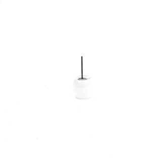 Ronde glasbal melk wit D8 H7 op steker 7,5cm