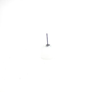 Ronde glasbal mat wit D10 H8 op steker 7,5cm