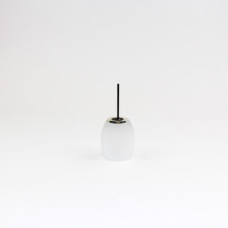 Ronde glas ei mat wit D6 H8 op steker 7,5cm