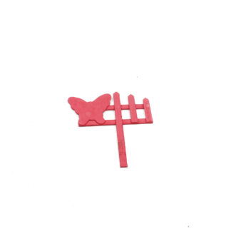 Houten vlinder rood op steker
