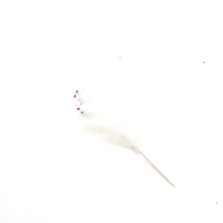 Veer met eend wit H22cm op steker 10cm