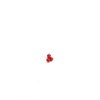 Kerstballetjes x3 D2,5cm rood glimmend op steker 8cm
