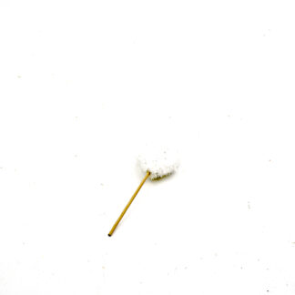 Hart glimmend wit pluizig 6cm op steker 8cm