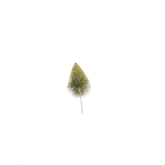Kerstboom met glitter goud H12 op metalen steker 9cm