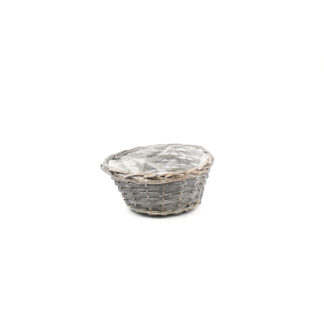 Mand rond grijs D23 H11cm