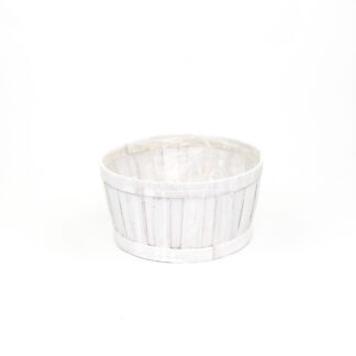 Bamboe rond wit (M) D23 H11,5cm
