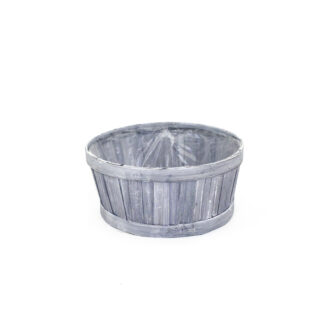 Bamboe rond grijs (L) D26 H12cm