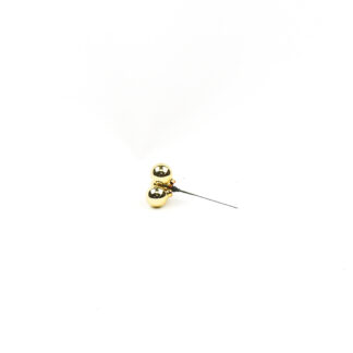 Kerstballetjes x3 D2,5cm goud glimmend op steker 8cm